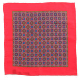 Campbell Red Paisley Pocket Square - Tie Doctor